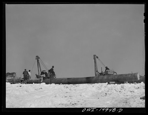 Pennsylvania section of the war emergency twenty-four inch pipeline to carry oil from Texas fields to eastern refineries, completed in July 1943