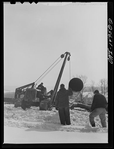 Pennsylvania section of the war emergency twenty-four inch pipeline to carry oil from Texas fields to eastern refineries, completed in July 1943