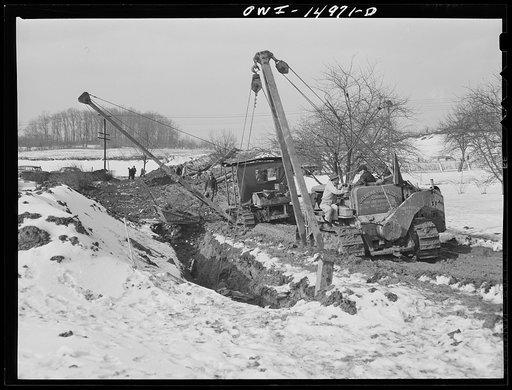 Pennsylvania section of the war emergency twenty-four inch pipeline to carry oil from Texas fields to eastern refineries, completed in July 1943