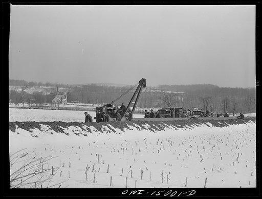 Pennsylvania section of the war emergency twenty-four inch pipeline to carry oil from Texas fields to eastern refineries, completed in July 1943
