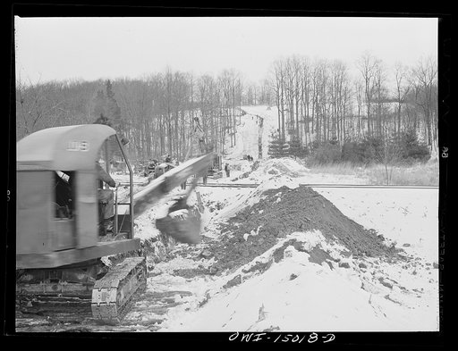 Pennsylvania section of the war emergency twenty-four inch pipeline to carry oil from Texas fields to eastern refineries, completed in July 1943