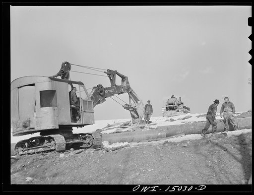 Pennsylvania section of the war emergency twenty-four inch pipeline to carry oil from Texas fields to eastern refineries, completed in July, 1943