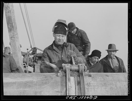 Pennsylvania section of the war emergency twenty-four inch pipeline to carry oil from Texas fields to eastern refineries, completed in July, 1943