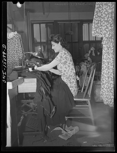 New York, New York. Italian-American garment worker in the N.M. Press Company, 307 West Thirty Eighth Street