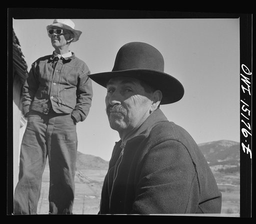 Untitled photo, possibly related to: Chacon, Mora County, New Mexico. Idlers at the general store