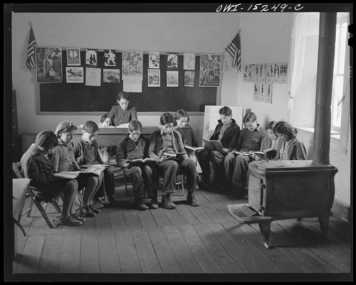 Untitled photo, possibly related to: Trampas, New Mexico. Grade school