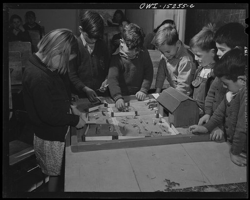 Untitled photo, possibly related to: Trampas, New Mexico. Grade school