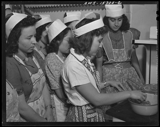 Penasco, New Mexico. Domestic science class in a high school supported by the state, but administered by the Catholic Church