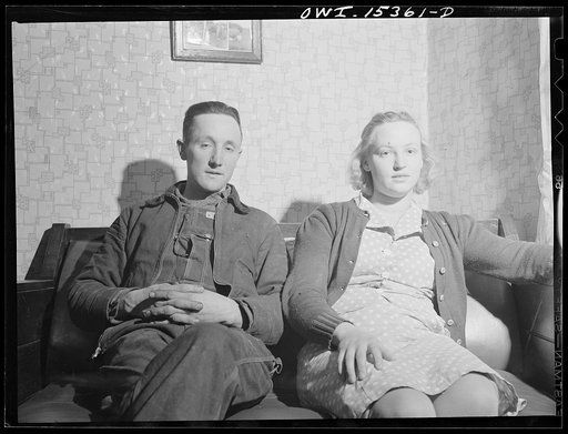 Rio Grande, Gallia County, Ohio. Mr. and Mrs. Jim Stevens now living on the 280 acre dairy farm of Harry Linebaugh. They had formerly farmed thirty acres in Kentucky, raising mostly tobacco. Mr. Stevens received farm labor training at Ohio State University