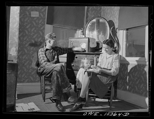Rio Grande, Gallia County, Ohio. Mr. and Mrs. Samuel George and their daughter, Christine, now living on Harry Linebaugh's dairy farm. Mr. George received farm labor training at Ohio State University