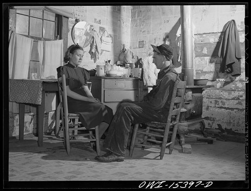 Rio Grande, Gallia County, Ohio. Reed Hall and his wife in their home in the hill section, before moving to 500 acre dairy farm where Mr. Hall received employment as a result of his training at Rio Grande College