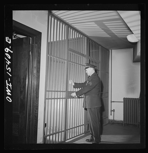 Chicago, Illinois. A small jail in the station for the use of police officers escorting prisoners to various parts of the country