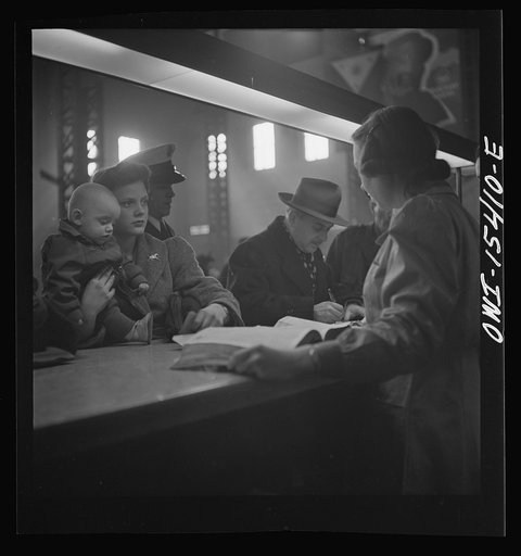 Chicago, Illinois. At the information desk at Union Station
