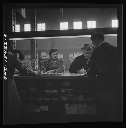 Chicago, Illinois. At the information booth at Union Station