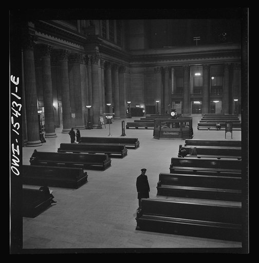 Chicago, Illinois. The main waiting room of Union Station at 1 a.m.