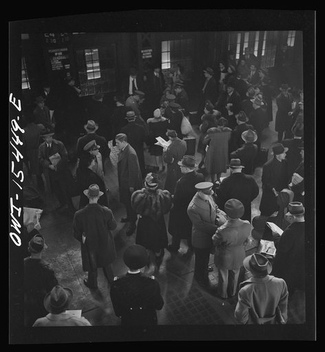 Chicago, Illinois. Waiting for trains at the Union Station