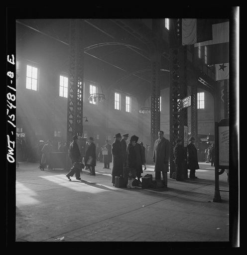 Chicago, Illinois. Waiting for trains in the concourse of the Union Station