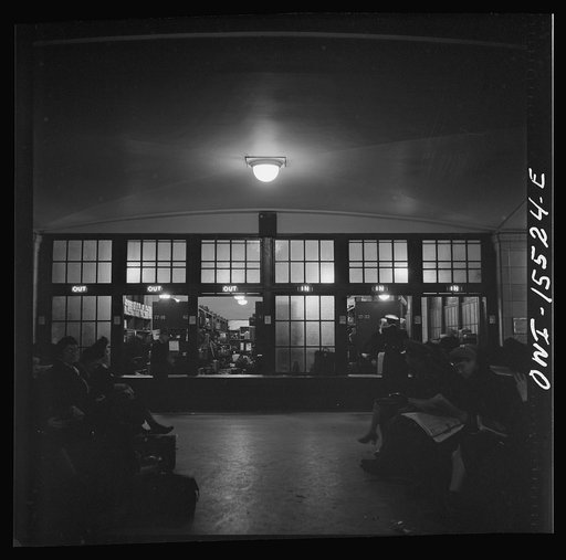 Untitled photo, possibly related to: Chicago, Illinois. Baggage check room at the Union Station
