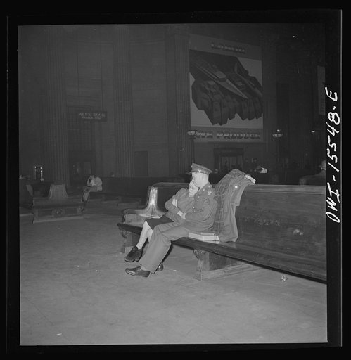 Chicago, Illinois. In the waiting room at the Union Station