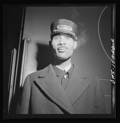 Chicago, Illinois. Pullman porter at the Union Station