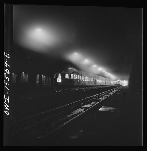 Untitled photo, possibly related to: Chicago, Illinois. A Baltimore and Ohio Railroad train about to depart from the Union Station via the Alton Road to Saint Louis