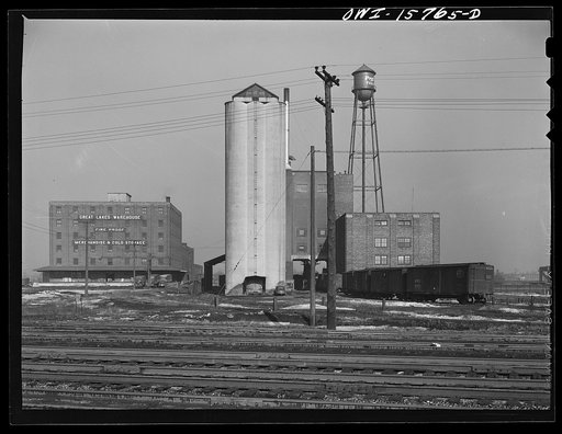 Hammond, Indiana. Milling and feed company along the tracks of the Michigan Central Railroad