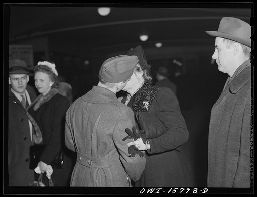 Chicago, Illinois. Saying goodbye at the Union Station