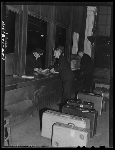 Chicago, Illinois. In the baggage check room at the Union Station