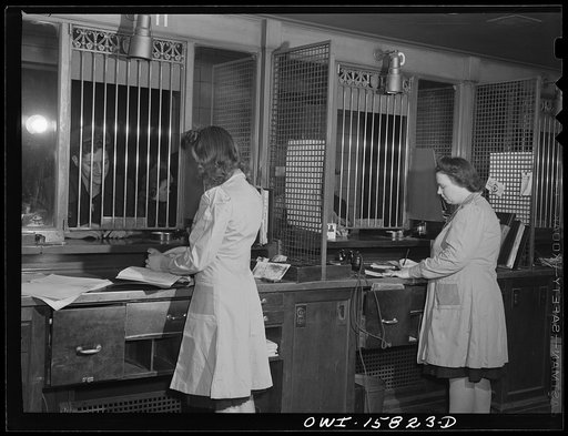 Chicago, Illinois. Some women ticket sellers are now used at the Union Station