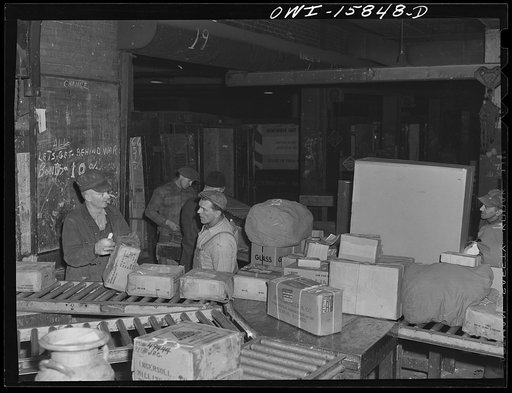 Chicago, Illinois. The baggage, express and mail are handled beneath the Union Station. There are over two miles of road underground for trucks and taxicabs at the Union Station