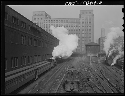 Chicago, Illinois. Tracks leading into a station