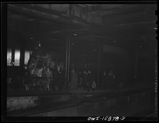 Untitled photo, possibly related to: Chicago, Illinois. Passengers coming in on one of the Burlington Zephyrs at Union Station