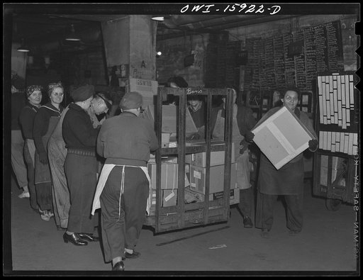 Chicago, Illinois. The Union Station employs many women in the mail department to handle parcel post packages