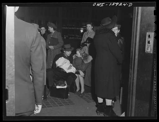 Chicago, Illinois. Passengers waiting to board a train at the Union Station
