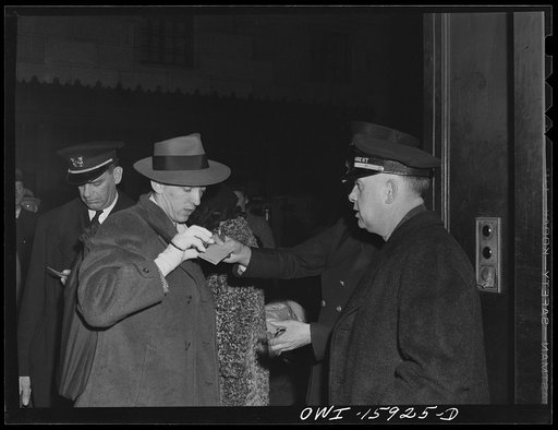 Untitled photo, possibly related to: Chicago, Illinois. Passengers waiting to board a train at the Union Station