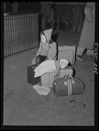 Untitled photo, possibly related to: Chicago, Illinois. In the waiting room of the Union Station