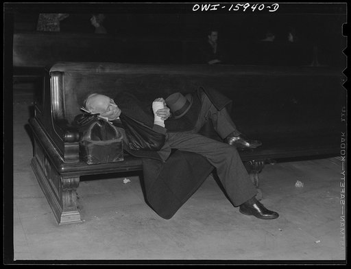 Chicago, Illinois. In the waiting room at Union Station