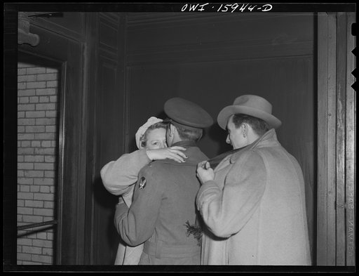 Untitled photo, possibly related to: Chicago, Illinois. Saying "goodbye" at Union Station