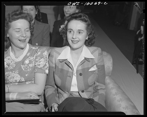 Detroit, Michigan. Style show of clothes worn by better-dressed office workers, presented by the Chrysler Girls' Club of the Chrysler Corporation at Saks Fifth Avenue store
