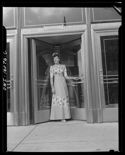 Detroit, Michigan. Style show of clothes worn by better-dressed office workers, presented by the Chrysler Girls' Club of the Chrysler Corporation at Saks Fifth Avenue store