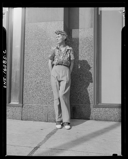 Untitled photo, possibly related to: Detroit, Michigan. Style show of clothes worn by better-dressed office workers, presented by the Chrysler Girls' Club of the Chrysler Corporation at Saks Fifth Avenue store