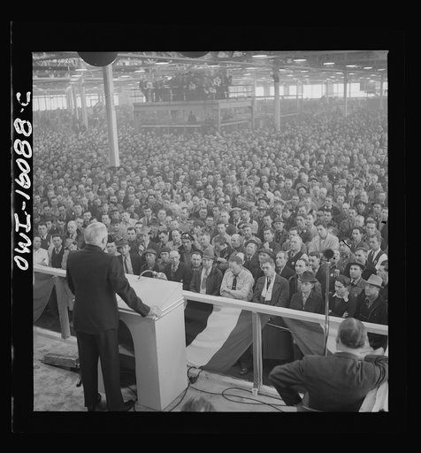 Detroit, Michigan. Ceremonies at the Hudson Naval ordnance plant on the occasion of the Navy "E" award