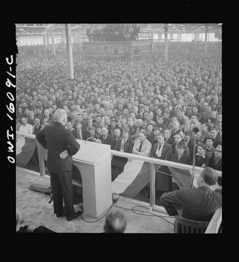 Untitled photo, possibly related to: Detroit, Michigan. Ceremonies at the Hudson Naval ordnance plant on the occasion of the Navy "E" award