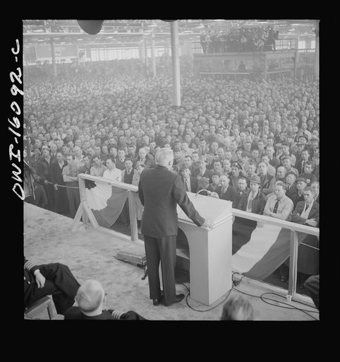 Untitled photo, possibly related to: Detroit, Michigan. Ceremonies at the Hudson Naval ordnance plant on the occasion of the Navy "E" award