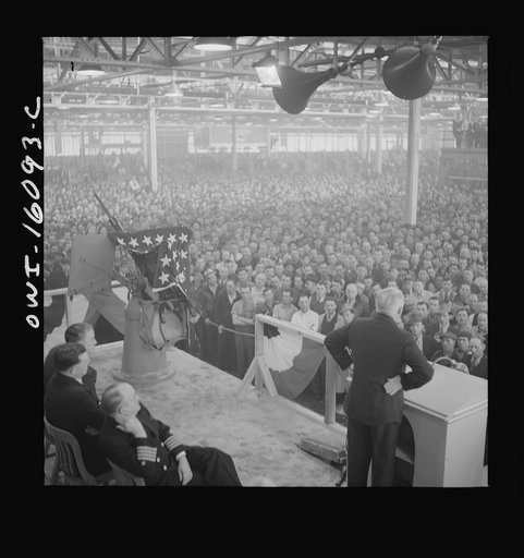Detroit, Michigan. Ceremonies at the Hudson Naval ordnance plant on the occasion of the Navy "E" award