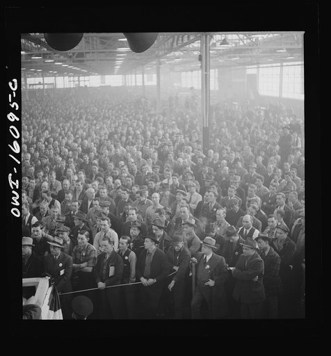 Untitled photo, possibly related to: Detroit, Michigan. Ceremonies at the Hudson Naval ordnance plant on the occasion of the Navy "E" award