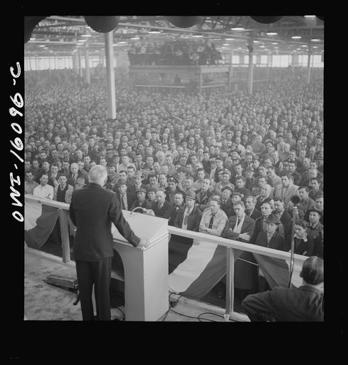 Untitled photo, possibly related to: Detroit, Michigan. Ceremonies at the Hudson Naval ordnance plant on the occasion of the Navy "E" award
