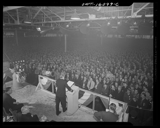 Detroit, Michigan. Ceremonies at the Hudson Naval ordnance plant on the occasion of the Navy "E" award