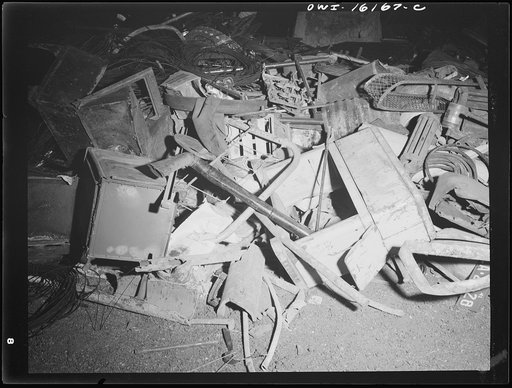 Detroit, Michigan. Scrap collected for salvage at a rally sponsored by the Work Projects Administration (WPA) at the state fairgrounds