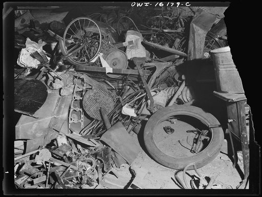 Detroit, Michigan. Scrap collected for salvage at a rally sponsored by the Work Projects Administration (WPA) at the state fairgrounds